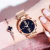 Pack Of 2 Stainless Steel Analog Magnet Lock Watch For Women In Just 1150+150 Delivery Charges