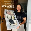 (2 Pcs) Foldable Transparent Storage Box for Shoes, Toys, Clothes, Books